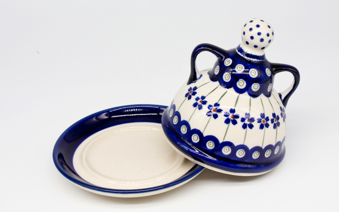 Untiera cu capac "figurina" Floral Peacock, ceramica smaltuita, pictata manual, 12,0 x 14,3 cm [3]