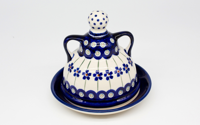 Untiera cu capac "figurina" Floral Peacock, ceramica smaltuita, pictata manual, 12,0 x 14,3 cm [2]