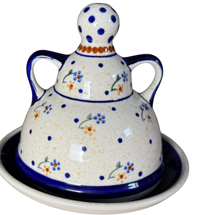 Untiera cu capac "figurina"  Little Flowers, ceramica smaltuita, pictata manual, 12,0 x 14,3 cm [3]