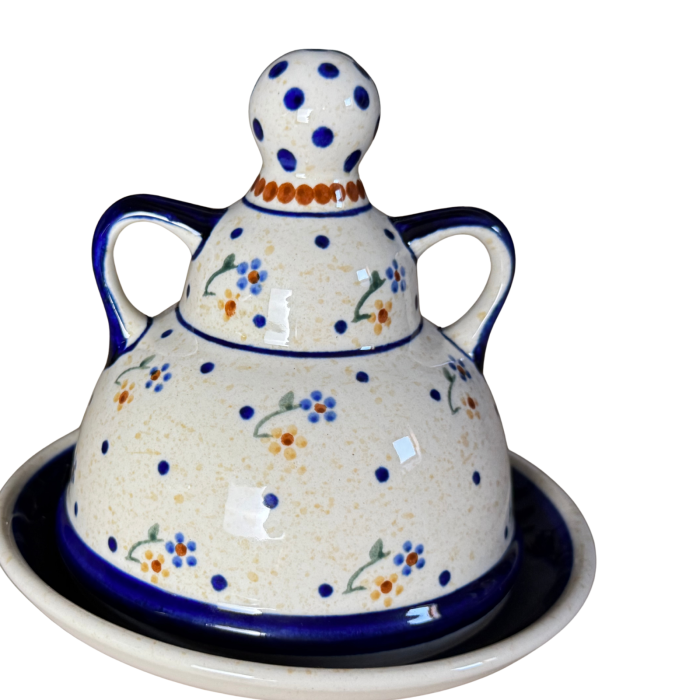 Untiera cu capac "figurina"  Little Flowers, ceramica smaltuita, pictata manual, 12,0 x 14,3 cm [2]