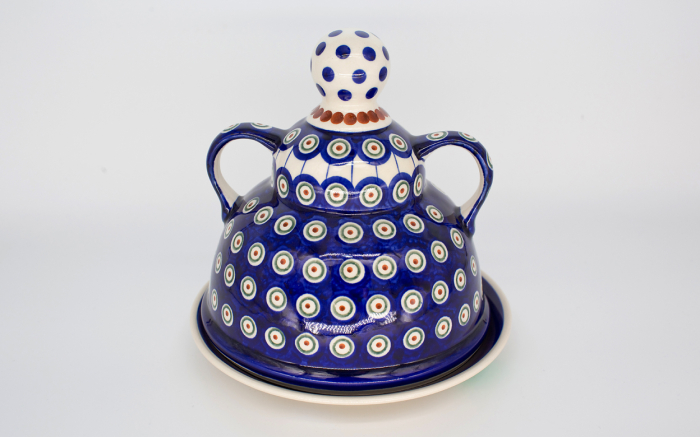 Untiera cu capac "figurina" Peacock Eyes, ceramica smaltuita, pictata manual, 11,0 x 19,0 cm [2]