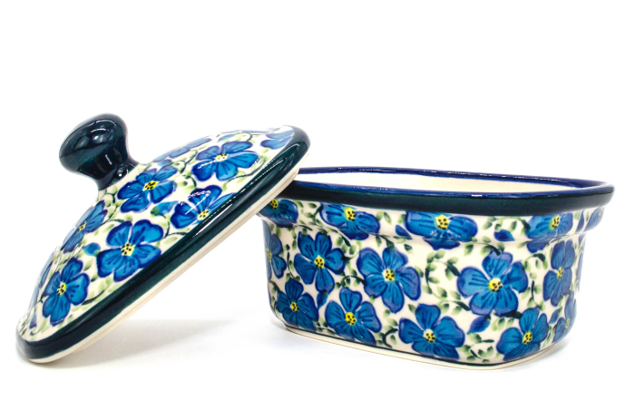 Untiera dreptunghiulara cu capac Blue Paradise, ceramica smaltuita, pictata manual, 12,5 x 15,0 x 12,0 cm [5]