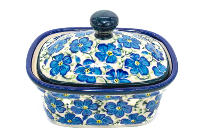 Untiera dreptunghiulara cu capac Blue Paradise, ceramica smaltuita, pictata manual, 12,5 x 15,0 x 12,0 cm [7]