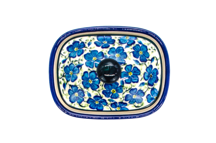 Untiera dreptunghiulara cu capac Blue Paradise, ceramica smaltuita, pictata manual, 12,5 x 15,0 x 12,0 cm [3]