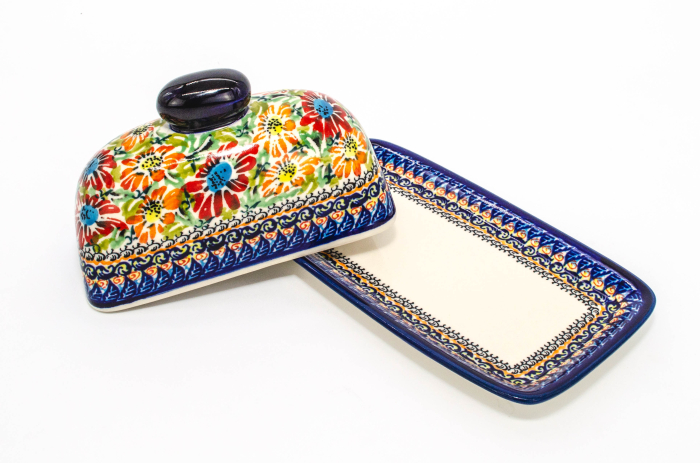 Untiera dreptunghiulara cu capac Flower Jungle, ceramica smaltuita, pictata manual 11,1 x 19,17 cm [6]