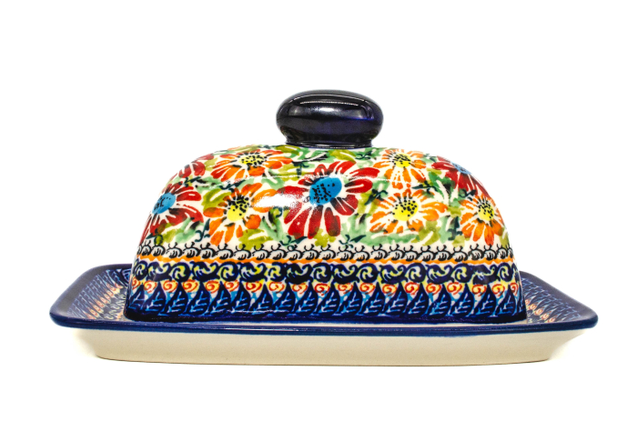 Untiera dreptunghiulara cu capac Flower Jungle, ceramica smaltuita, pictata manual 11,1 x 19,17 cm [3]