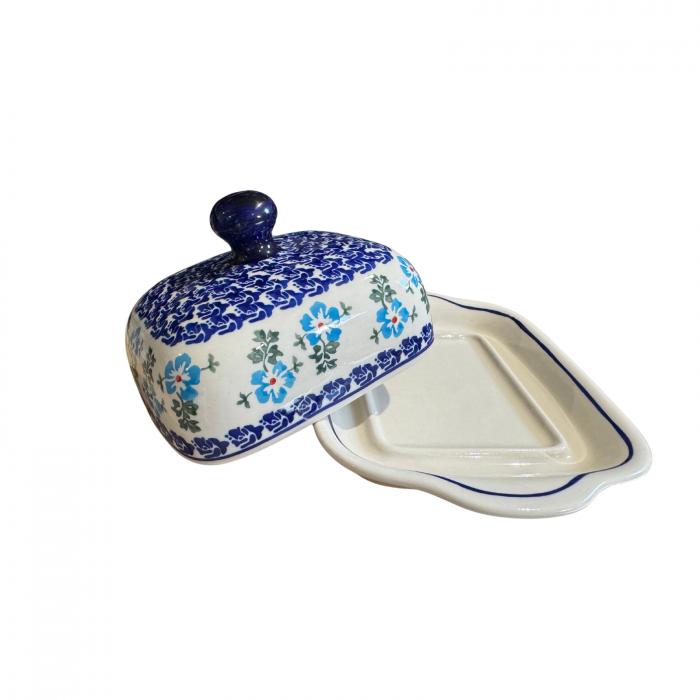 Untiera dreptunghiulara cu capac Forget me Nots, ceramica smaltuita, pictata manual, 10,5 x 20,0 cm [5]