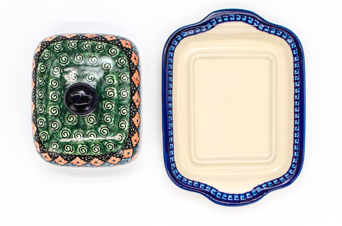 Untiera dreptunghiulara cu capac Mosaic, ceramica smaltuita, pictata manual, 10,5 x 20,0 cm [3]