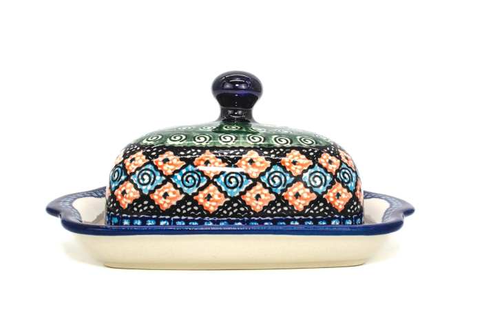 Untiera dreptunghiulara cu capac Mosaic, ceramica smaltuita, pictata manual, 10,5 x 20,0 cm [2]