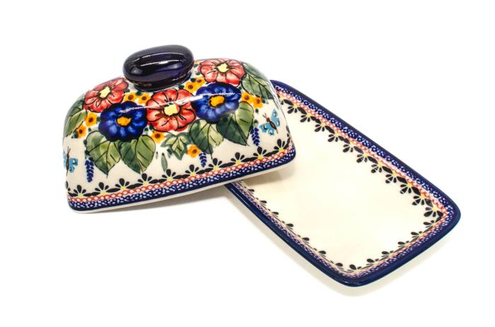 Untiera dreptunghiulara cu capac Poppy Fountain, ceramica smaltuita, pictata manual 11,1 x 19,1 cm [4]