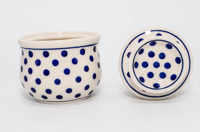 Untiera frantuzeasca Blue Dots, ceramica smaltuita, pictata manual, 11,0x11,0 cm [7]