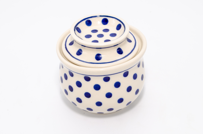 Untiera frantuzeasca Blue Dots, ceramica smaltuita, pictata manual, 11,0x11,0 cm [3]