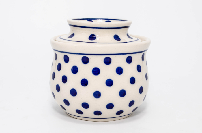 Untiera frantuzeasca Blue Dots, ceramica smaltuita, pictata manual, 11,0x11,0 cm [2]