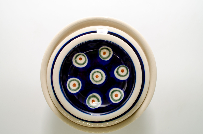 Untiera frantuzeasca Peacock Eyes, ceramica smaltuita, pictata manual, 11,0x11,0 cm [3]