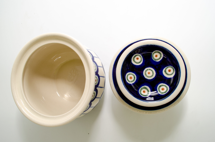 Untiera frantuzeasca Peacock Eyes, ceramica smaltuita, pictata manual, 11,0x11,0 cm [4]