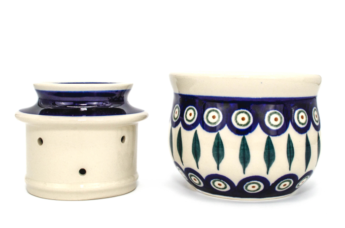 Untiera frantuzeasca Peacock Tear Drops, ceramica smaltuita, pictata manual, 11,0x11,0 cm [6]