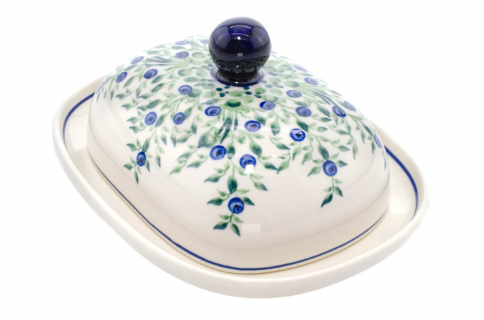 Untiera ovala cu capac Berries, ceramica smaltuita, pictata manual, 15,0 x 19,8 cm [5]