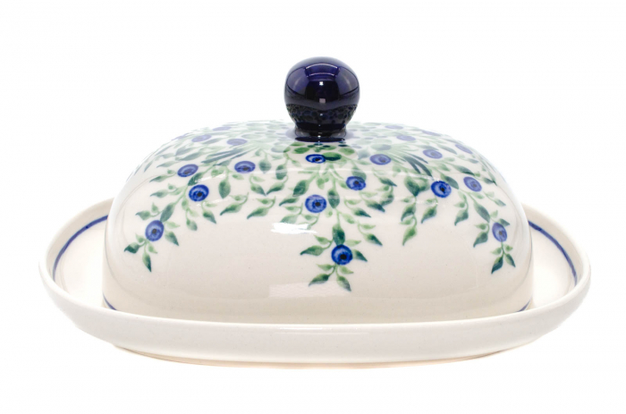 Untiera ovala cu capac Berries, ceramica smaltuita, pictata manual, 15,0 x 19,8 cm [2]