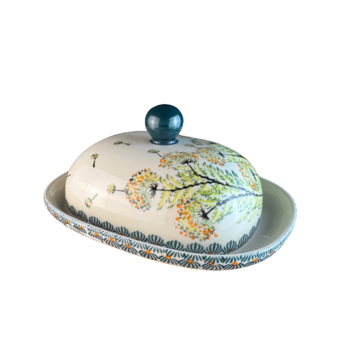 Untiera ovala cu capac Floral Field, ceramica smaltuita, pictata manual, 15,0 x 19,8 cm [5]