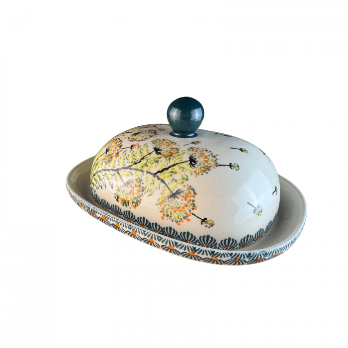 Untiera ovala cu capac Floral Field, ceramica smaltuita, pictata manual, 15,0 x 19,8 cm [2]