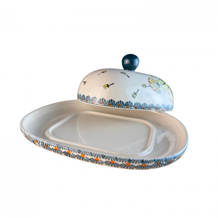 Untiera ovala cu capac Floral Field, ceramica smaltuita, pictata manual, 15,0 x 19,8 cm [4]