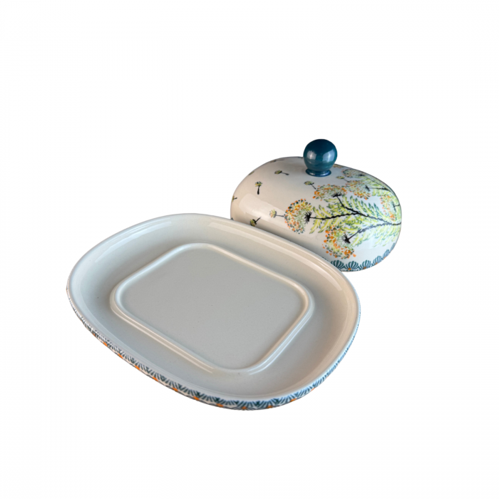 Untiera ovala cu capac Floral Field, ceramica smaltuita, pictata manual, 15,0 x 19,8 cm [8]