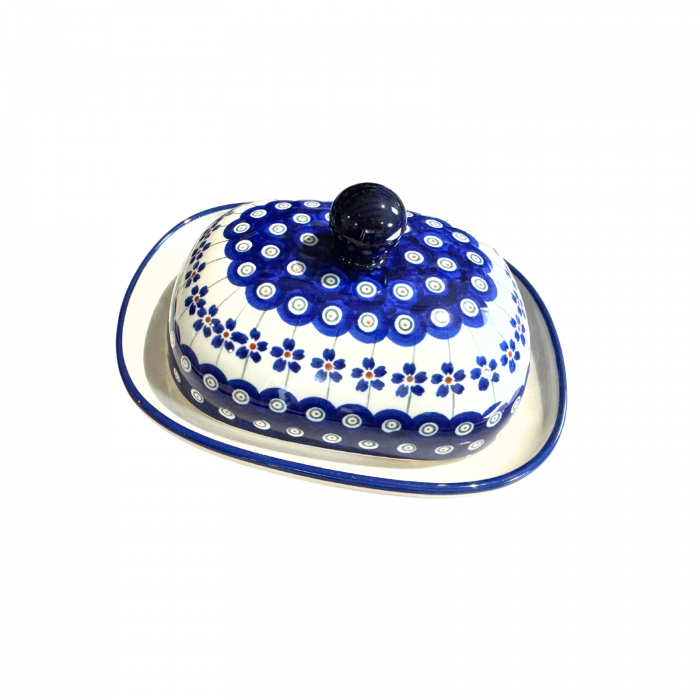 Untiera ovala cu capac Floral Peacock, ceramica smaltuita, pictata manual, 15,0 x 19,8 cm [2]