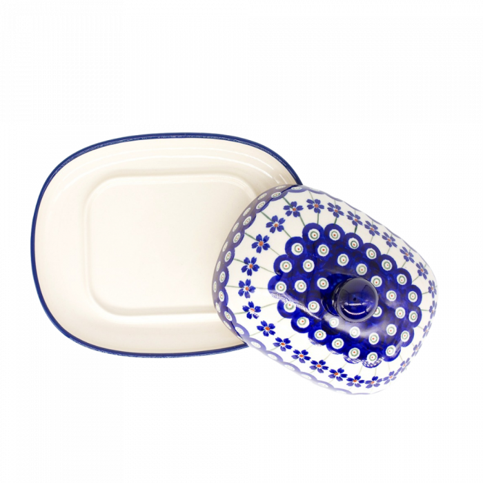 Untiera ovala cu capac Floral Peacock, ceramica smaltuita, pictata manual, 15,0 x 19,8 cm [6]