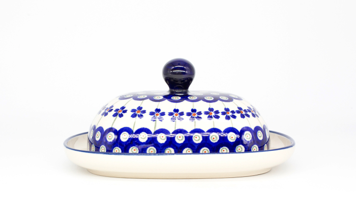 Untiera ovala cu capac Floral Peacock, ceramica smaltuita, pictata manual, 15,0 x 19,8 cm [12]