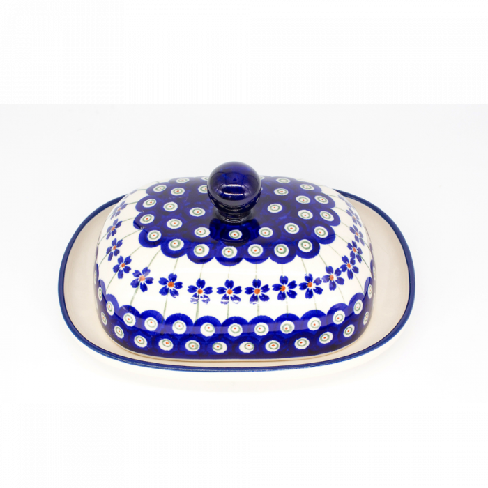 Untiera ovala cu capac Floral Peacock, ceramica smaltuita, pictata manual, 15,0 x 19,8 cm [8]