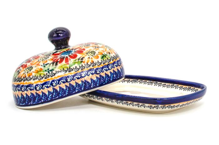 Untiera ovala cu capac Flower Jungle, ceramica smaltuita, pictata manual 12,0 x 15,7 cm [5]