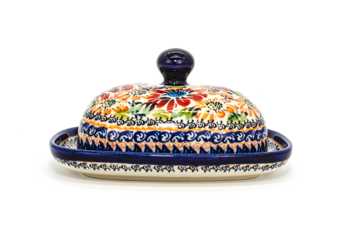 Untiera ovala cu capac Flower Jungle, ceramica smaltuita, pictata manual 12,0 x 15,7 cm [2]