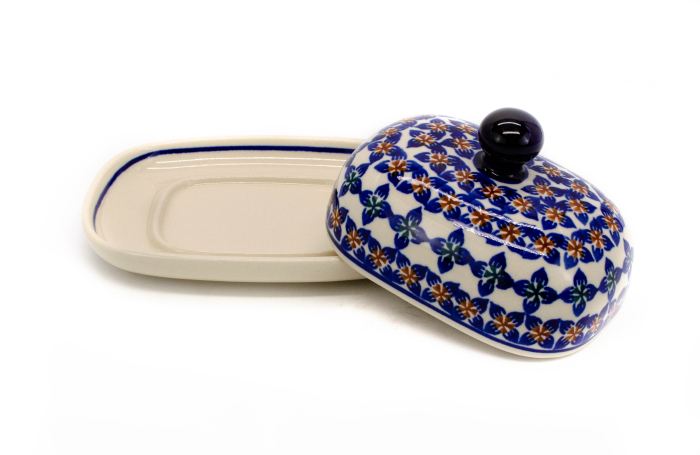 Untiera ovala cu capac Flower Laces, ceramica smaltuita, pictata manual 12,0 x 15,7 cm [5]