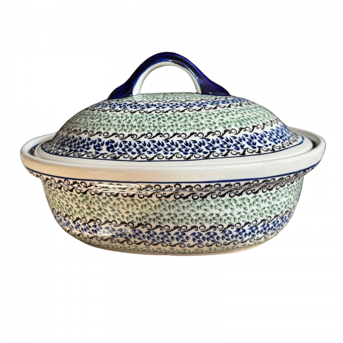 Vas cuptor oval capac, Sweet Dreams, ceramica smaltuita, pictata manual, 25,5 x 31,8 cm, volum 2,2 L [7]