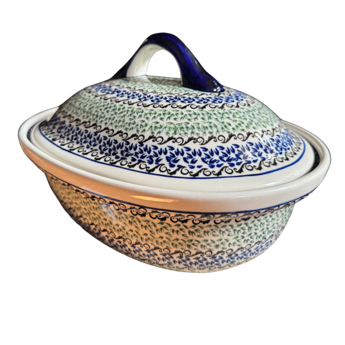 Vas cuptor oval capac, Sweet Dreams, ceramica smaltuita, pictata manual, 25,5 x 31,8 cm, volum 2,2 L [3]