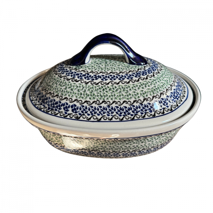 Vas cuptor oval capac, Sweet Dreams, ceramica smaltuita, pictata manual, 25,5 x 31,8 cm, volum 2,2 L [6]