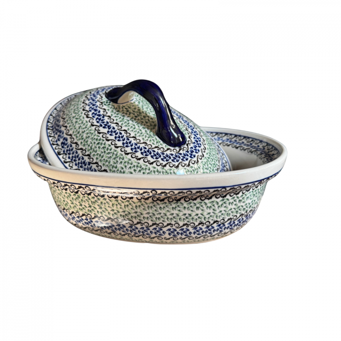 Vas cuptor oval capac, Sweet Dreams, ceramica smaltuita, pictata manual, 25,5 x 31,8 cm, volum 2,2 L [5]