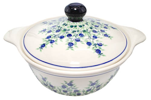 Vas cuptor, rotund, cu capac, Berries ceramica smaltuita, pictat manual, diametru 30,4 cm, volum 2,1 L [4]