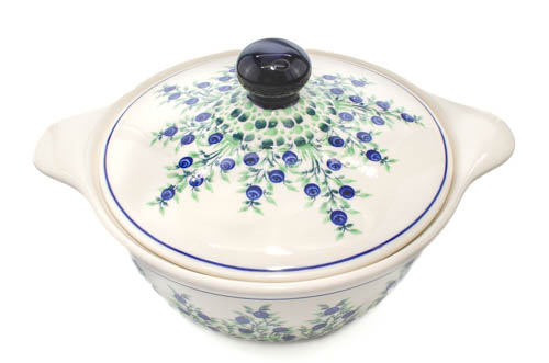 Vas cuptor, rotund, cu capac, Berries ceramica smaltuita, pictat manual, diametru 30,4 cm, volum 2,1 L [5]