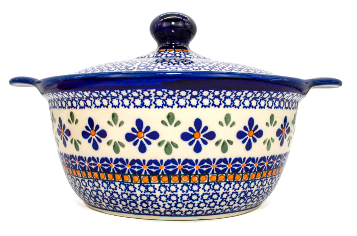 Vas cuptor, rotund, cu capac, Joy, ceramica smaltuita, pictat manual, diametru 30,4 cm, volum 2,1 L [3]