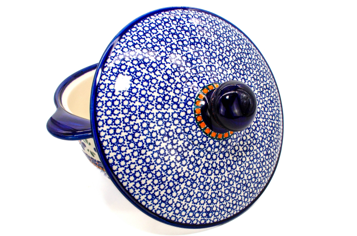 Vas cuptor, rotund, cu capac, Joy, ceramica smaltuita, pictat manual, diametru 30,4 cm, volum 2,1 L [6]