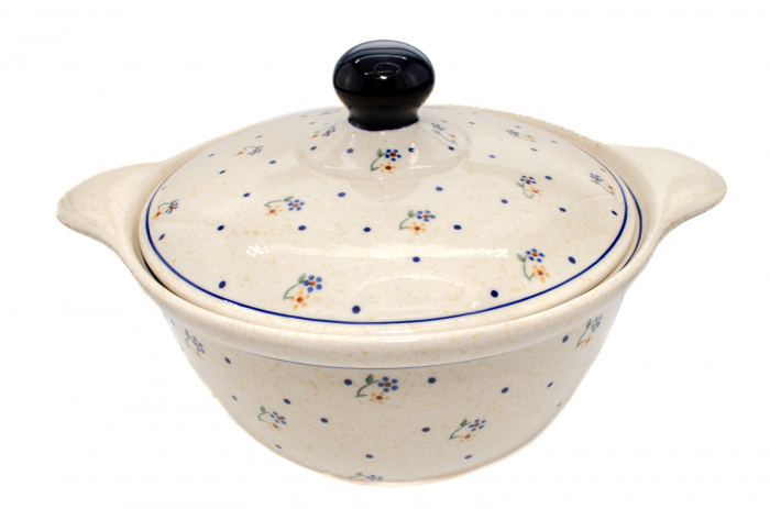 Vas cuptor, rotund, cu capac, Little Flowers ceramica smaltuita, pictat manual, diametru 30,4 cm, volum 2,1 L [3]