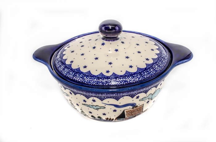 Vas oval cu capac pentru cuptor Fairytale, ceramica smaltuita, pictat manual, 30,4 cm, volum 2,1 L [2]