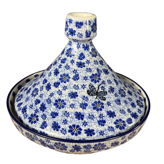 Vas pentru cuptor Tajine, Butterfly Dance, ceramica smaltuita, pictat manual, diametru 26,6 cm [3]