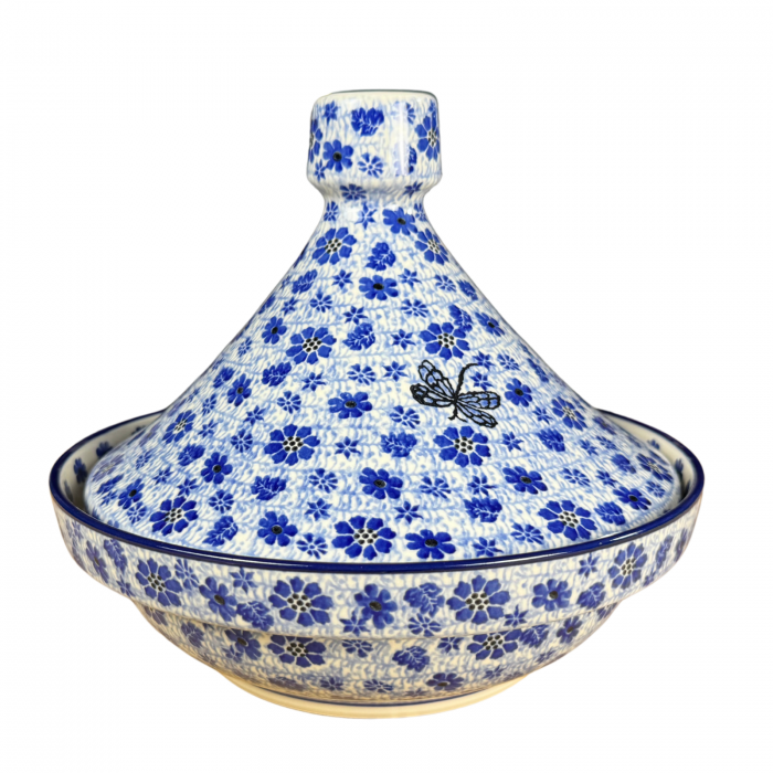 Vas pentru cuptor Tajine, Butterfly Dance, ceramica smaltuita, pictat manual, diametru 26,6 cm [4]