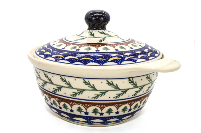 Vas rotund cu capac pentru cuptor Festive Season, ceramica smaltuita, pictat manual, 30,4cm, volum 2,1 L [7]