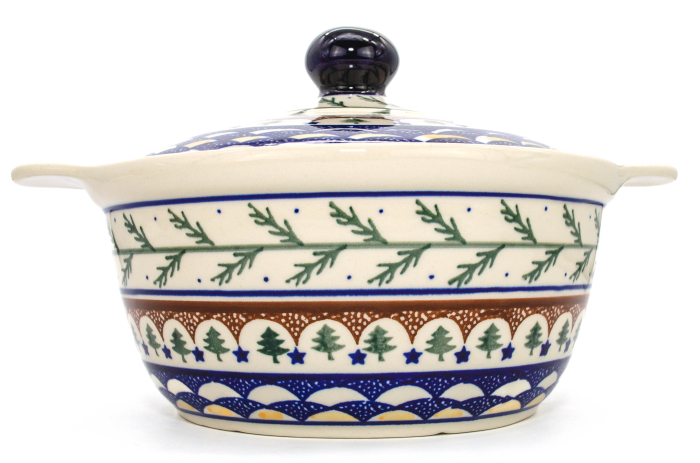 Vas rotund cu capac pentru cuptor Festive Season, ceramica smaltuita, pictat manual, 30,4cm, volum 2,1 L [5]