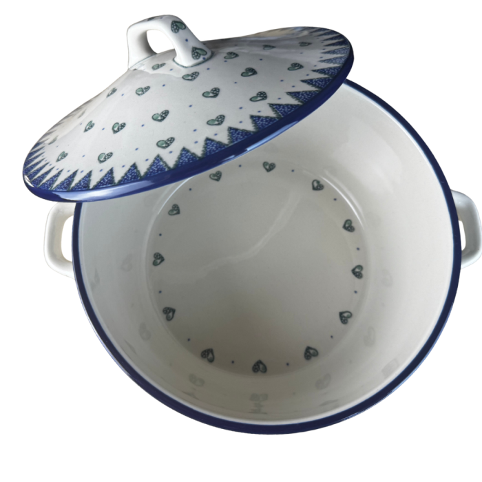 Vas rotund cuptor cu capac si manere, Wild Hearts, ceramica smaltuita, pictata manual, volum 1,75 l [4]