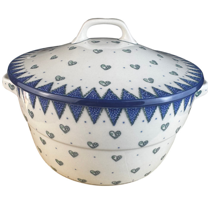 Vas rotund cuptor cu capac si manere, Wild Hearts, ceramica smaltuita, pictata manual, volum 1,75 l [7]