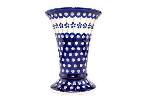 Vaza ceramica, decorativa, Floral Peacock, smaltuita, impermeabila, pictata manual, inaltime 19,5 cm [4]